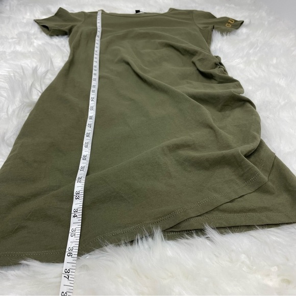 GUESS Asymmetrical T-shirt Dress with Elastic Ruching - Picture 4 of 9